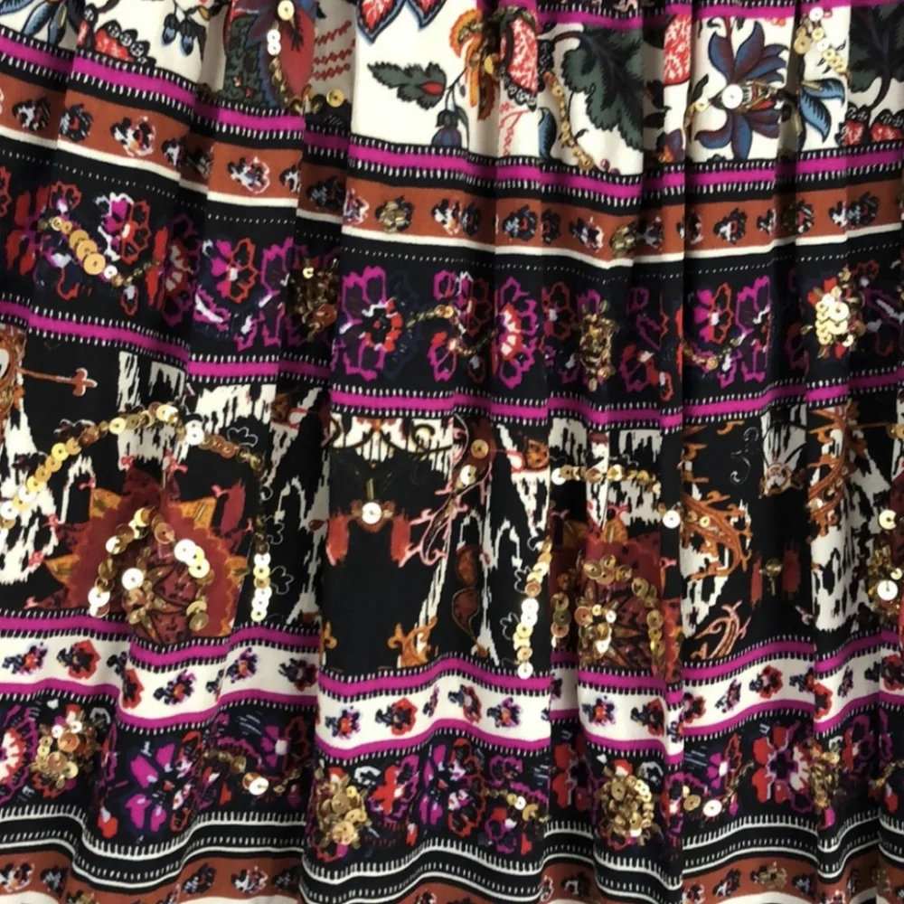 Sequin Silk Boho Skirt - DVF Diane Von Furstenberg